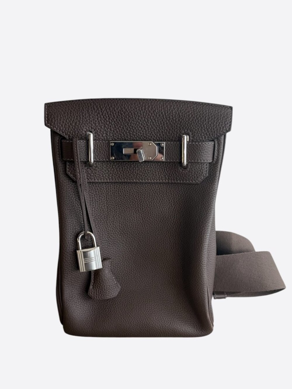 Hermes Brown Togo & Palladium Hardware HAC A Dos Crossbody Backpack